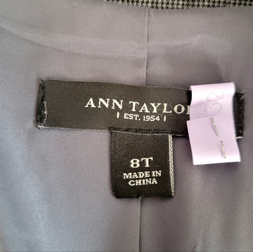 Ann Taylor Gray Micro Tooth One Button Blazer 8T (Tall) - Picture 13 of 13